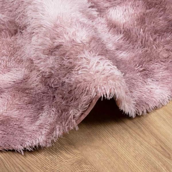 vidaXL Flossteppe med lang luv NAVARRA støvet rosa 120x120cm polyester