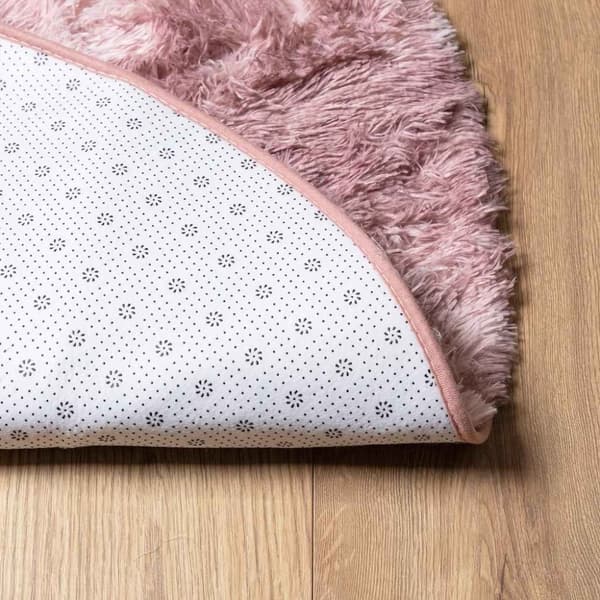 vidaXL Flossteppe med lang luv NAVARRA støvet rosa 120x120cm polyester