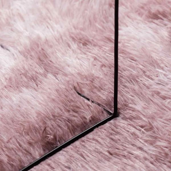 vidaXL Flossteppe med lang luv NAVARRA støvet rosa 120x120cm polyester