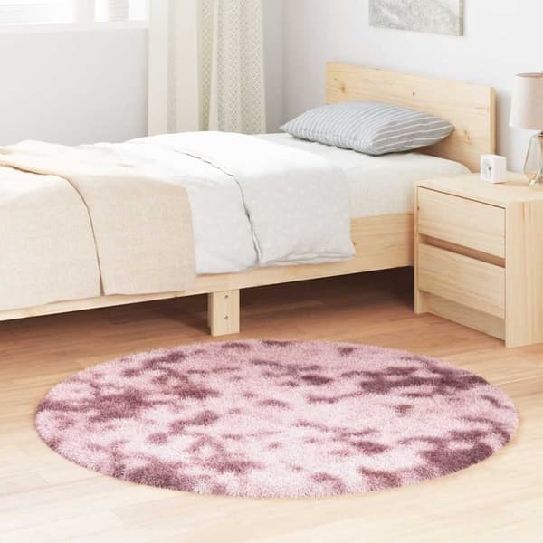 vidaXL Flossteppe med lang luv NAVARRA støvet rosa 120x120cm polyester