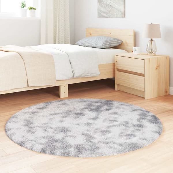 vidaXL Flossteppe med lang luv NAVARRA lysegrå 120x120 cm polyester