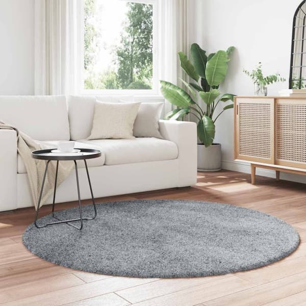 vidaXL Flossteppe med lang luv NAVARRA sølvgrå 160x160 cm polyester