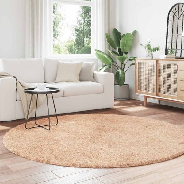 vidaXL Flossteppe med lang luv NAVARRA beige 200x200 cm polyester