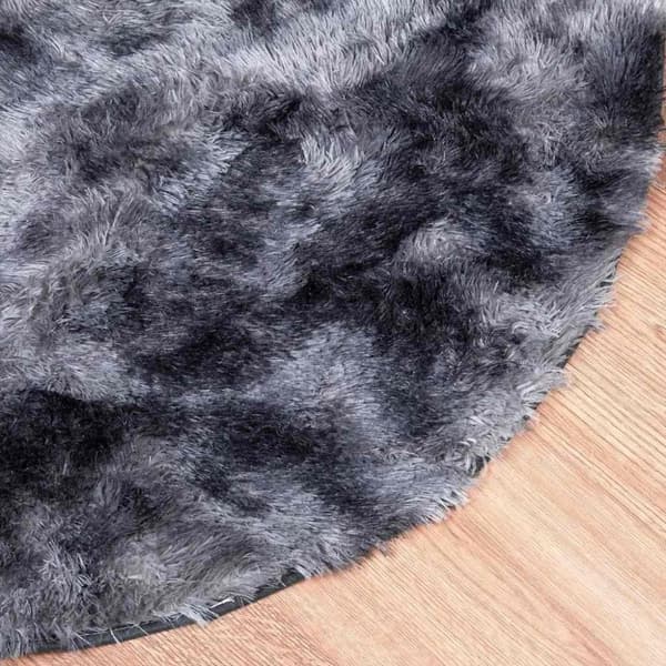 vidaXL Flossteppe med lang luv NAVARRA mørkegrå 200x200 cm polyester