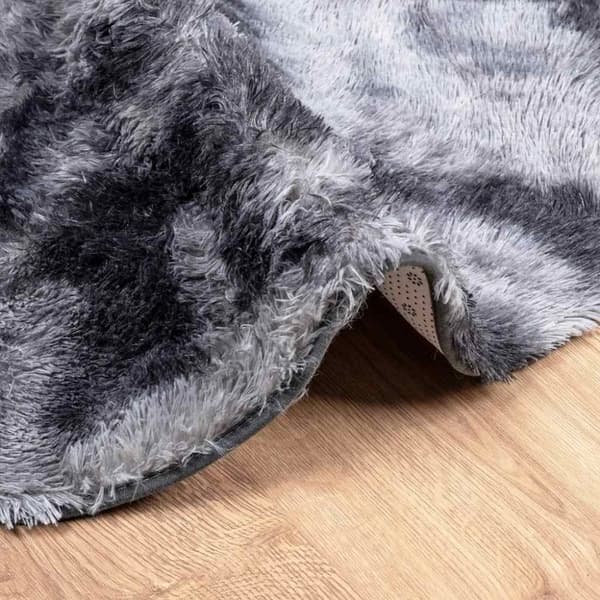 vidaXL Flossteppe med lang luv NAVARRA mørkegrå 200x200 cm polyester