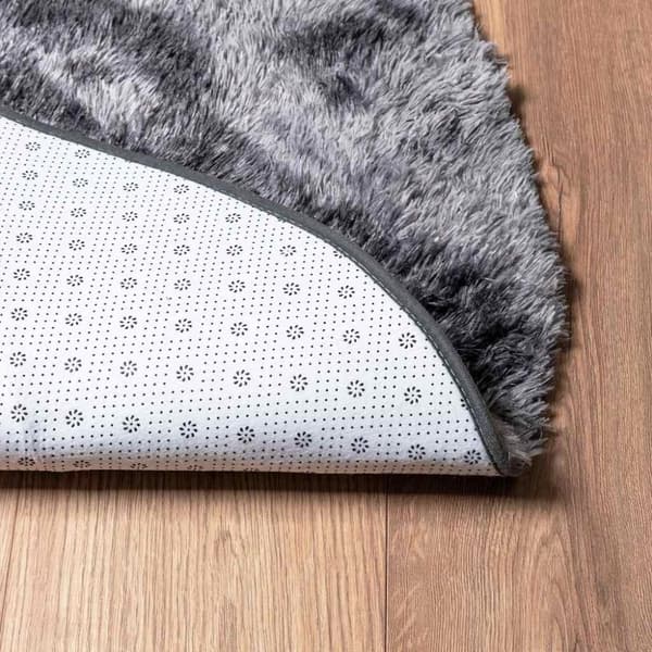 vidaXL Flossteppe med lang luv NAVARRA mørkegrå 200x200 cm polyester
