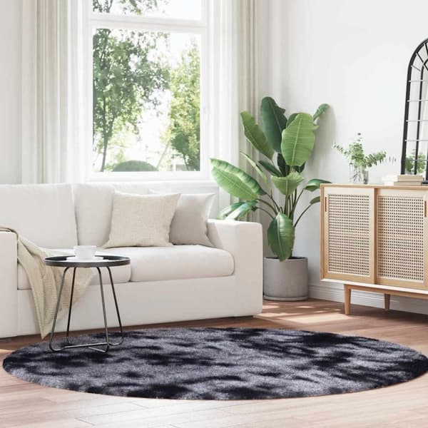 vidaXL Flossteppe med lang luv NAVARRA mørkegrå 200x200 cm polyester