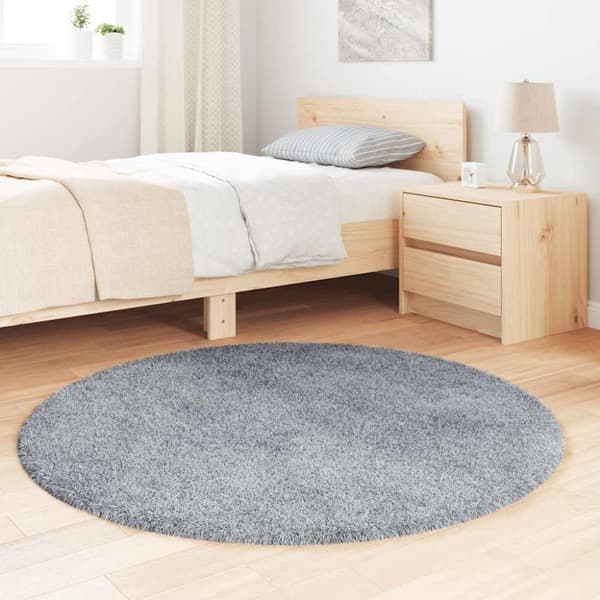 vidaXL Flossteppe med lang luv NAVARRA sølvgrå 120x120 cm polyester