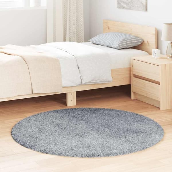 vidaXL Flossteppe med lang luv NAVARRA sølvgrå 120x120 cm polyester