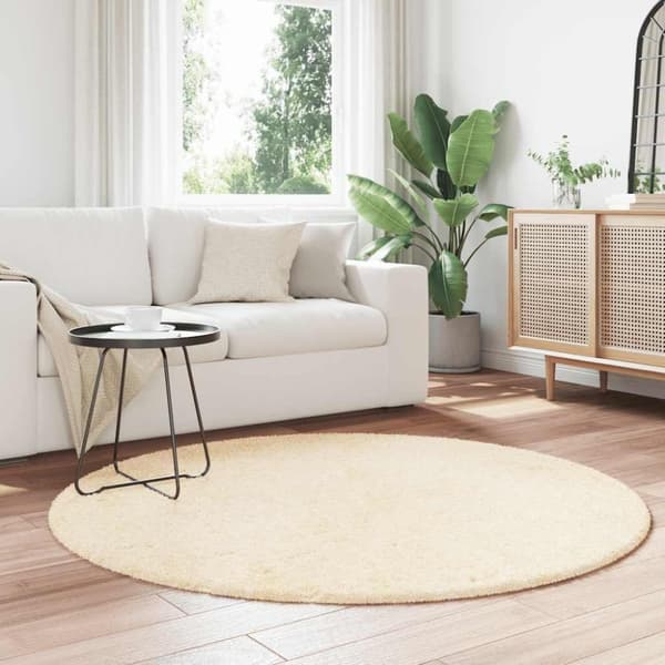 vidaXL Flossteppe med lang luv NAVARRA krem 160x160 cm polyester