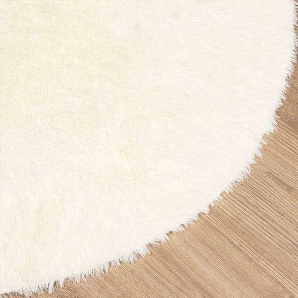 vidaXL Flossteppe med lang luv NAVARRA krem 160x160 cm polyester