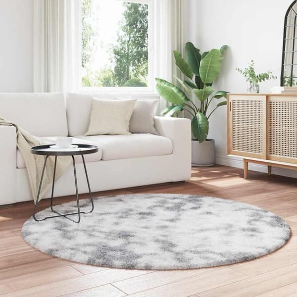 vidaXL Ryamatta med lång lugg NAVARRA ljusgrå 160x160 cm polyester