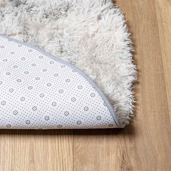 vidaXL Ryamatta med lång lugg NAVARRA ljusgrå 160x160 cm polyester