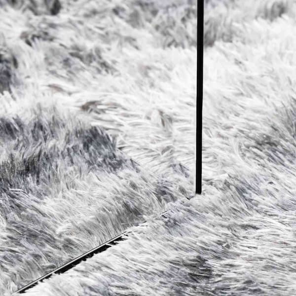 vidaXL Ryamatta med lång lugg NAVARRA ljusgrå 160x160 cm polyester