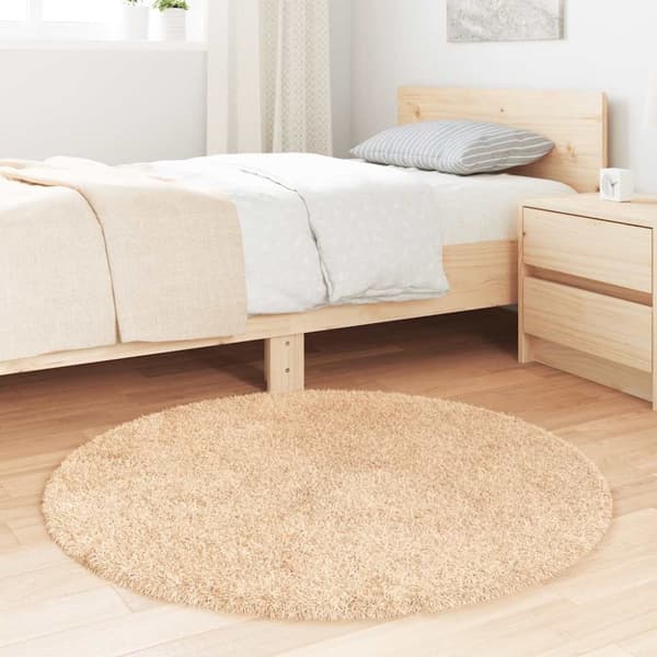 vidaXL Flossteppe med lang luv NAVARRA beige 100x100 cm polyester