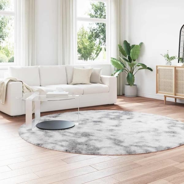 vidaXL shaggy gulvtæppe NAVARRA 240x240 cm høje luv polyester lysegrå