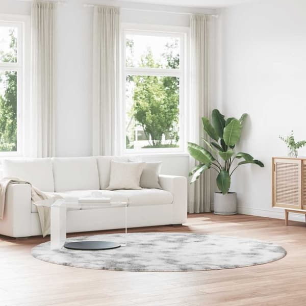 vidaXL shaggy gulvtæppe NAVARRA 240x240 cm høje luv polyester lysegrå