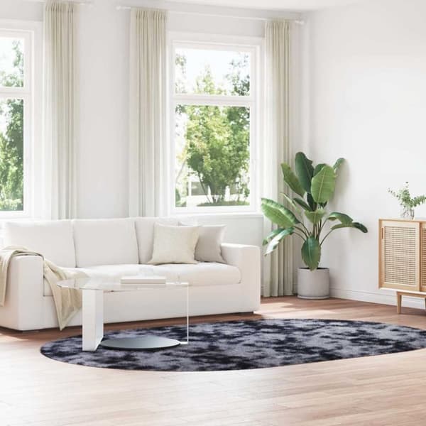 vidaXL shaggy gulvtæppe NAVARRA 300x200 cm høje luv polyester mørkegrå
