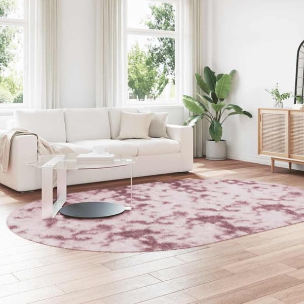 vidaXL shaggy gulvtæppe NAVARRA 300x200 cm høje luv støvet rosa