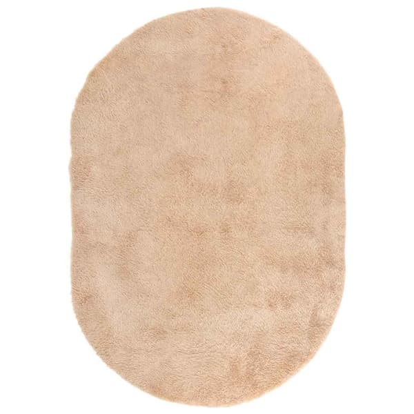vidaXL shaggy gulvtæppe NAVARRA 300x200 cm høje luv polyester beige