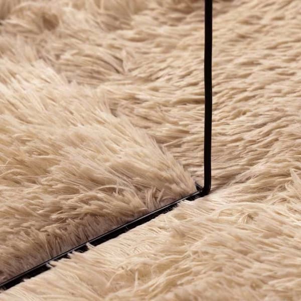 vidaXL shaggy gulvtæppe NAVARRA 300x200 cm høje luv polyester beige