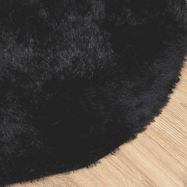 vidaXL Flossteppe med lang luv NAVARRA svart 300x200 cm polyester