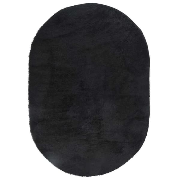 vidaXL Flossteppe med lang luv NAVARRA svart 300x200 cm polyester