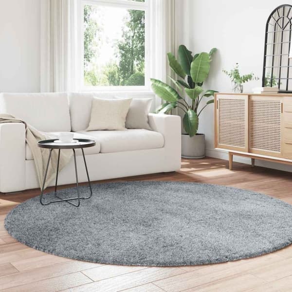 vidaXL Flossteppe med lang luv NAVARRA sølvgrå 200x200 cm polyester