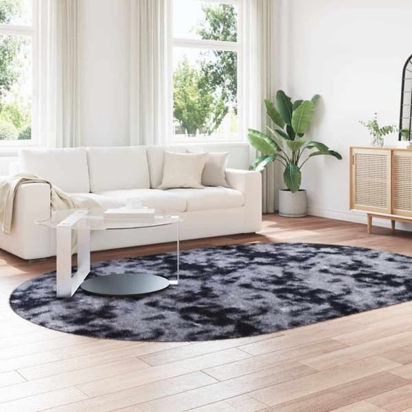 vidaXL Flossteppe med lang luv NAVARRA mørkegrå 300x200 cm polyester