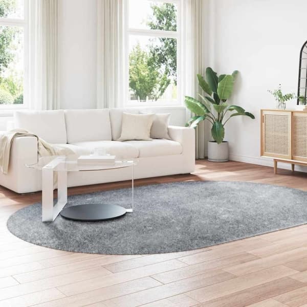 vidaXL Flossteppe med lang luv NAVARRA sølvgrå 300x200 cm polyester