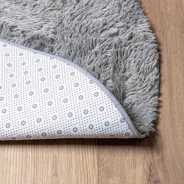 vidaXL Flossteppe med lang luv NAVARRA sølvgrå 300x200 cm polyester