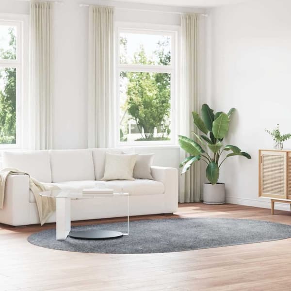 vidaXL Flossteppe med lang luv NAVARRA sølvgrå 300x200 cm polyester