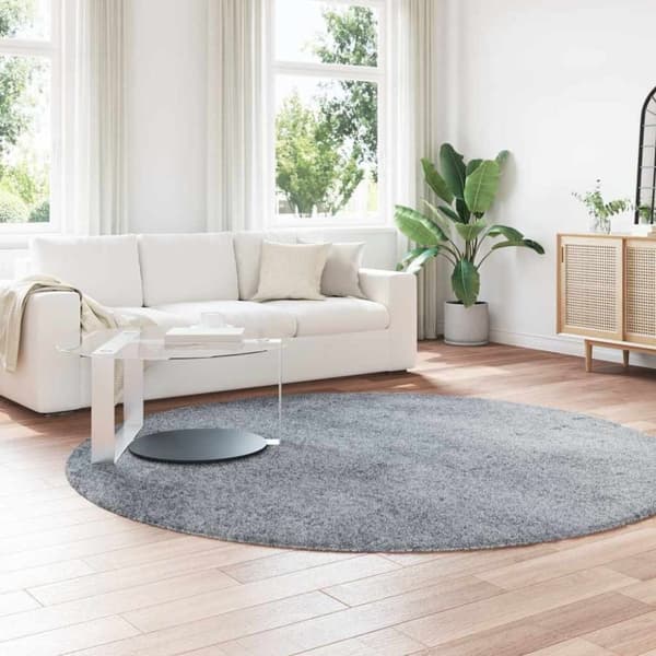 vidaXL Flossteppe med lang luv NAVARRA sølvgrå 240x240 cm polyester