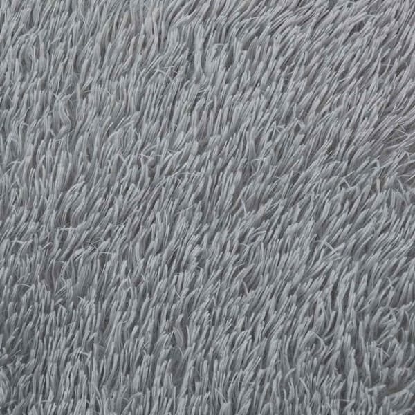 vidaXL Flossteppe med lang luv NAVARRA sølvgrå 240x240 cm polyester