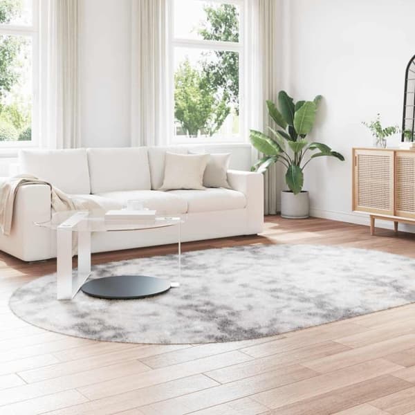 vidaXL Flossteppe med lang luv NAVARRA lysegrå 300x200 cm polyester