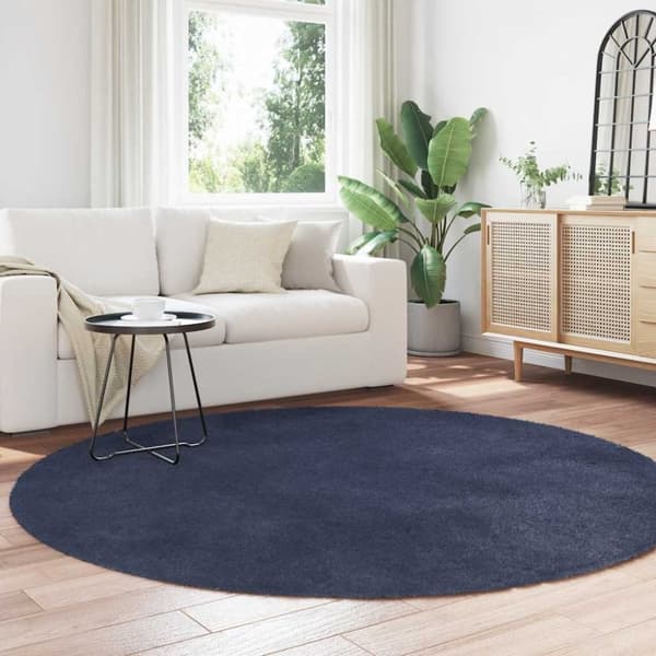 vidaXL Flossteppe med lang luv NAVARRA marine 200x200 cm polyester