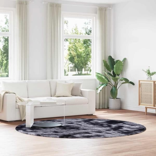vidaXL Flossteppe med lang luv NAVARRA mørkegrå 240x240 cm polyester