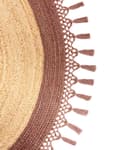 Miniatyrbilde 5 av 8: Teppe Beige Brun Jute ø 140 cm Rund form Håndlaget Flettet Naturlig materiale Bohemsk og rustikk stil Gulvteppe