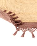 Miniatyrbilde 7 av 8: Teppe Beige Brun Jute ø 140 cm Rund form Håndlaget Flettet Naturlig materiale Bohemsk og rustikk stil Gulvteppe