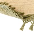 Miniatyrbillede 7 af 8: Gulvtæppe Beige Grøn Jute ø 200 cm Rund Natur Tæppe Mønster Rustik Boho Stil Fladvævet Flettet til Stuen Entré Indretning Tilbehør