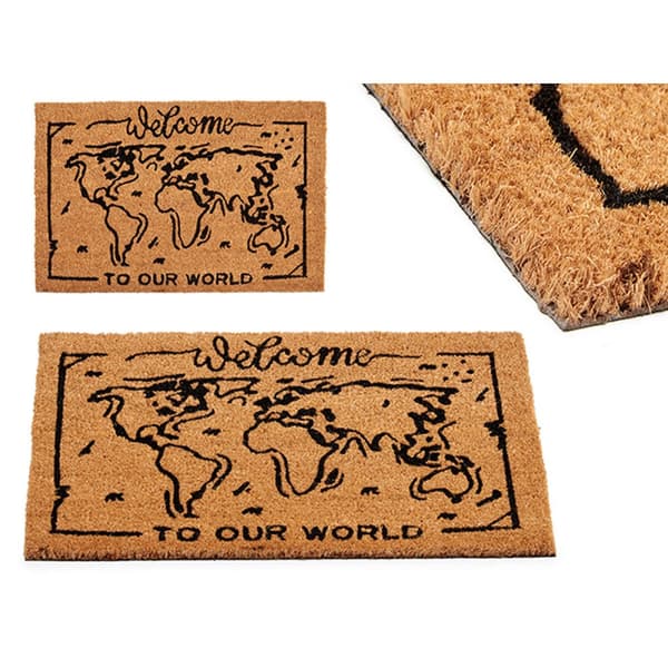 Dørmåtte World Trykt PVC Kokosnød Fiber 40 x 2 x 60 cm (10 enheder)