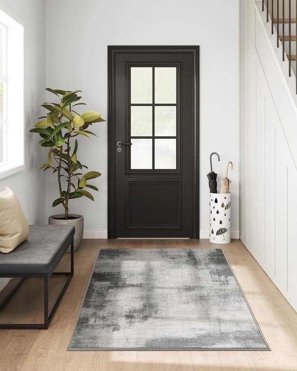 Tæppe 92 x 153 cm maskine vaskbar due grå