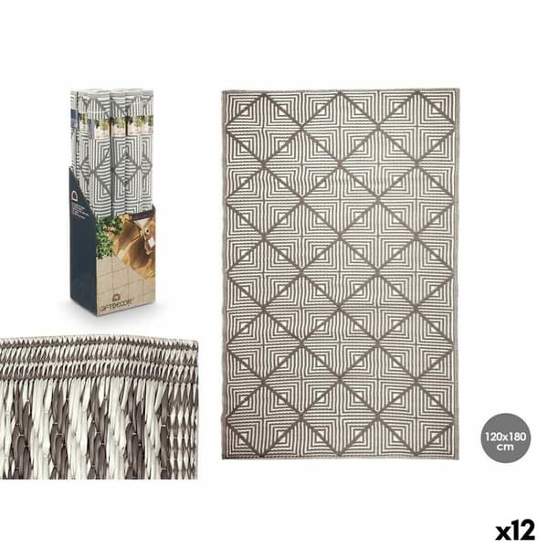 Matta GiftDecor EXAG-1006 Vit Grå polypropen 120 x 180 cm (12 antal)