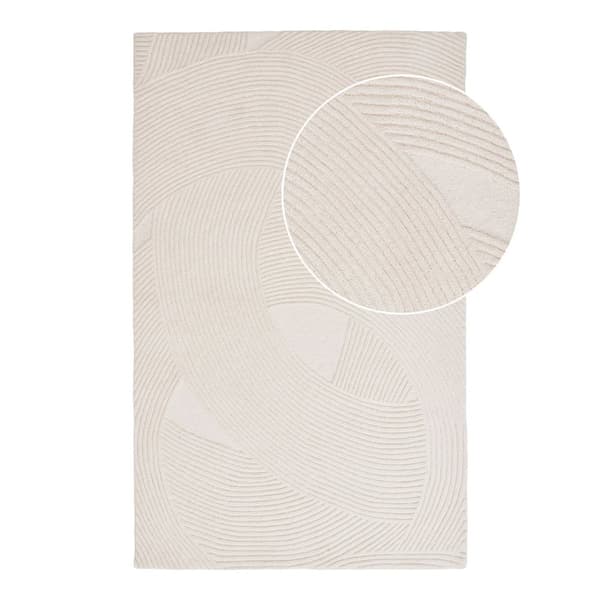 Pune teppe håndtuftet, 200x300 cm råhvit.