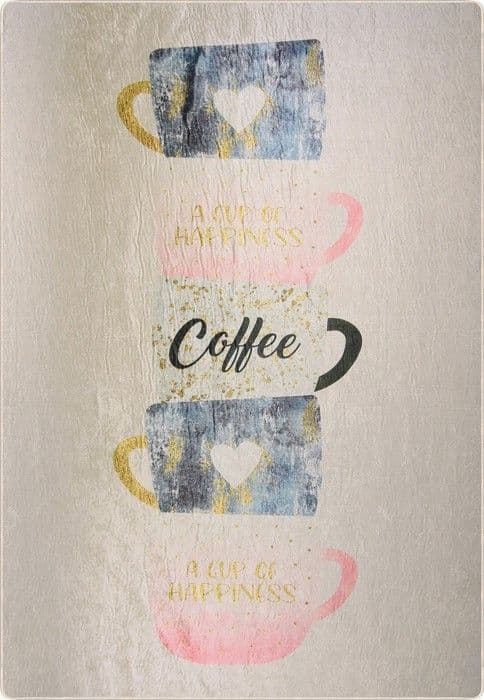 Köksmatta - CUP - 50x180 cm - Halkfri - Tvättbar - Polyester rosa