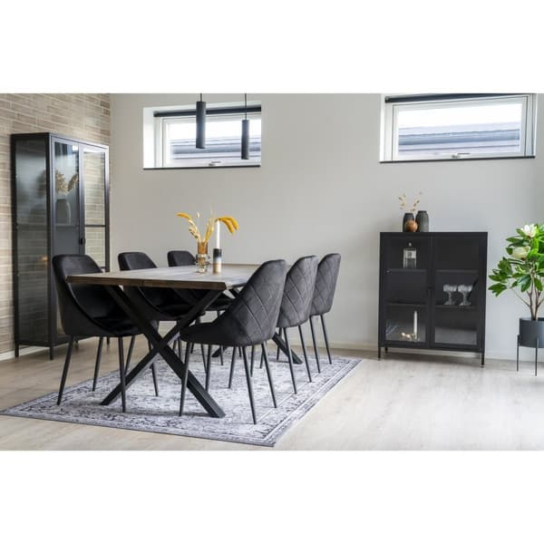 Rootz Havana Rug - Klassinen matto - Pehmeä chenille - Ajaton eleganssi - 160x230cm - musta/valkoinen