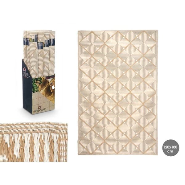 Gulvteppe GiftDecor EXAG-1005 Hvit Beige polypropylen 120 x 180 cm (12 enheter)