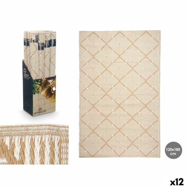 Gulvteppe GiftDecor EXAG-1005 Hvit Beige polypropylen 120 x 180 cm (12 enheter)