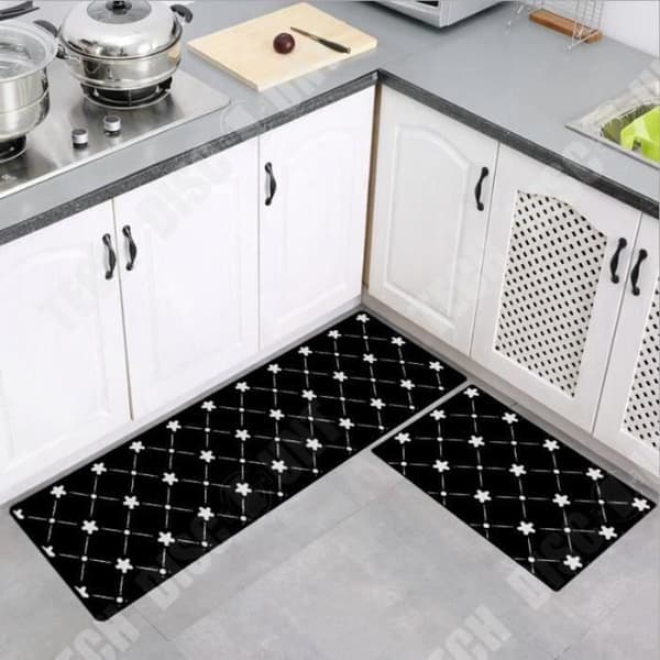 TD® Set med 2 köksmattor 40x60cm och 40x120cm Anti-Slip Absorberande Maskintvättbar