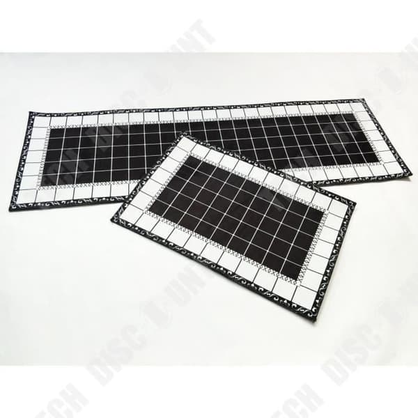 TD® Set med 2 köksmattor / Trendiga och stilrena svarta halkfria / 40 x 60 cm och 40 x 120 cm